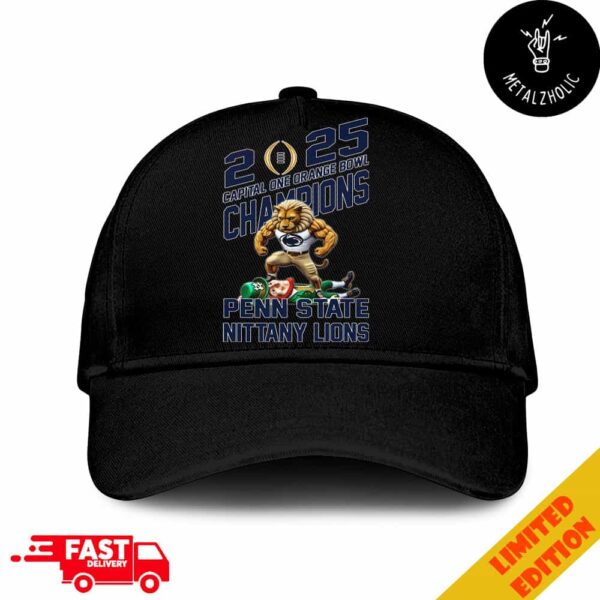 Penn State Nittany Lions Defeat Notre Dame Fighting Irish Mascot Capital One Orange Bowl CFP Semifinal Champions NCAA Bowl Games Season 2024-2025 Hat Cap