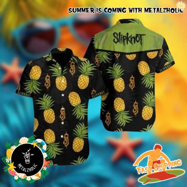 Slipknot Pineapple Tropical Summer 2025 Heavy Metal Band Hawaiian Shirt