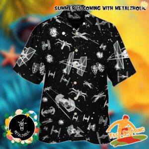 Star Wars Spacecraft Pattern Summer Hawaiian Shirt For Men Women And Kids