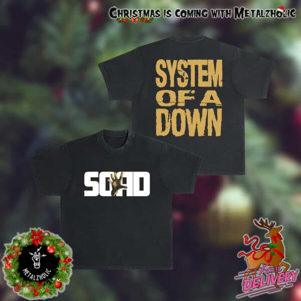 System Of A Down SOAD Gold Hand Two Sides T-Shirt