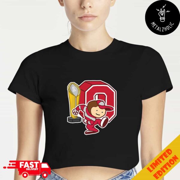 The Ohio State Buckeyes Are College Football National Champions NCAA Season 2024-2025 Artwork By CornDoggyLOL Cropped T-Shirt