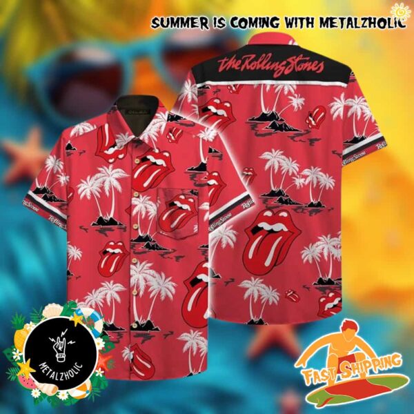 The Rolling Stones Tropical Pattern Logo Summer 2025 Hawaiian Shirt