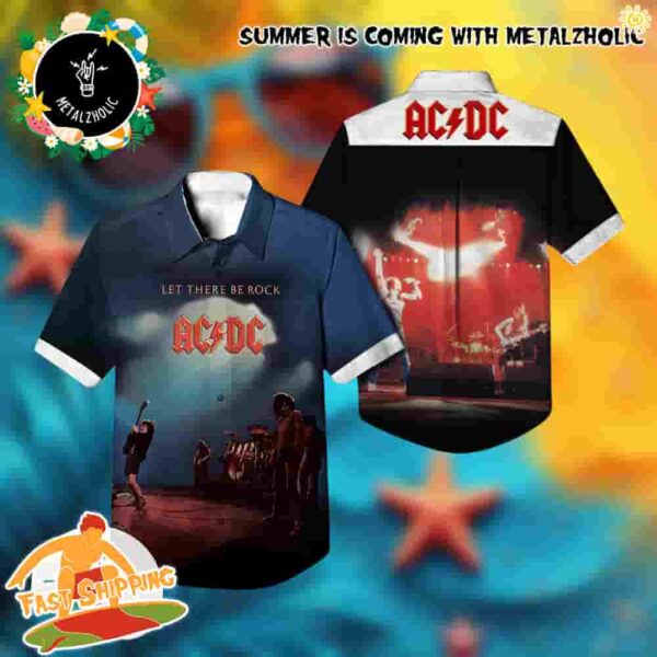 AC DC Let There Be Rock Album Cover Summer Hawaiian Shirt And Beach Short