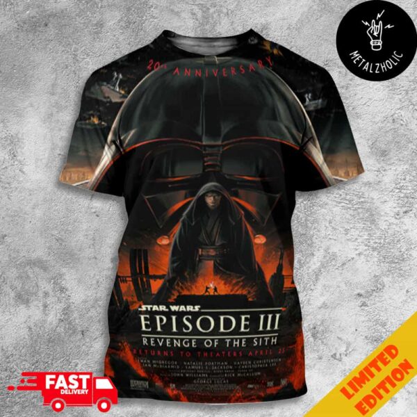 Celebrate The 20th Anniversary Of Star Wars Episode III Revenge Of The Sith April 25 2025 All Over Print T-Shirt