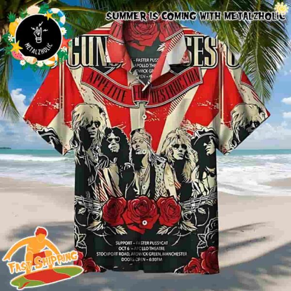 Guns N’ Roses Concert Art Summer 2025 Hawaiian Shirt And Beach Short