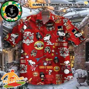 Guns N’ Roses Rockin’ x Snoopy Summer Hawaiian Shirt And Beach Short