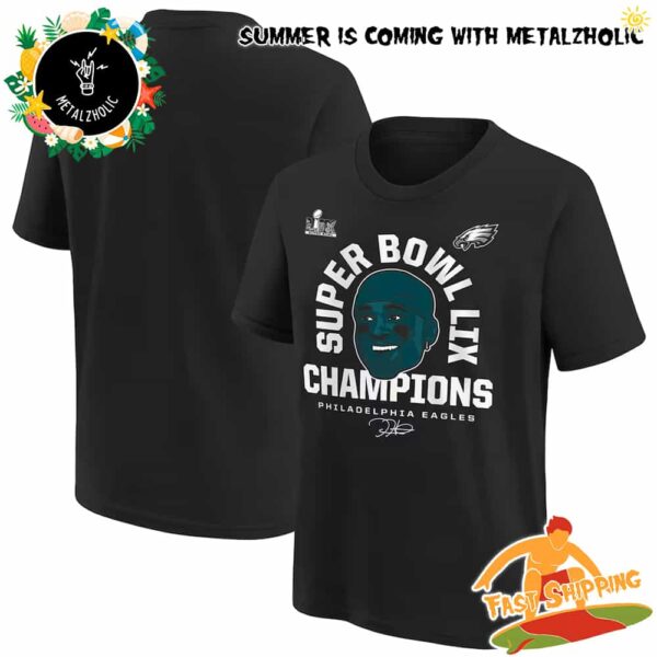 Jalen Hurts Philadelphia Eagles Super Bowl LIX Champions Face NFL Merch 2024-2025 T-Shirt