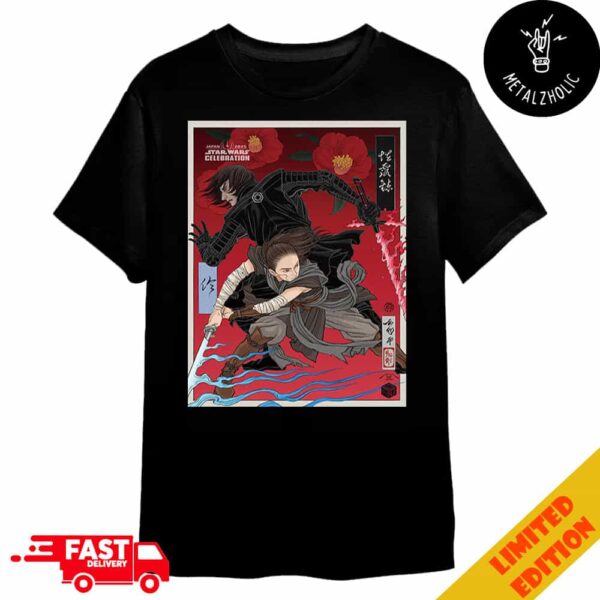 Kylo Ren vs Rey Official Art For Star Wars Celebration Japan 2025 Created By Japanese Artist TAKUMI Merchandise T-Shirt