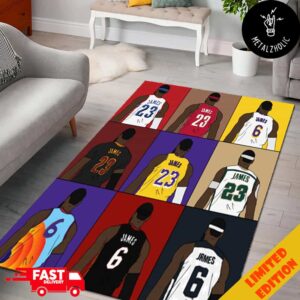 LeBron James Grid All Teams He In NBA Home Decor Rug Carpet