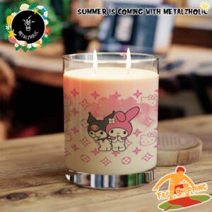 Louis Vuitton x Kuromi And My Melody Luxury And Fashion Personalized Premium Scentes Candle Full Glass, Soy Candle, 65 Hours Burn Home Decorations Valentine Day Gift 2025 For Couple