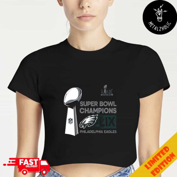 Philadelphia Eagles Super Bowl LIX Champions Locker Room Trophy Collection NFL Season 2024-2025 Merch Cropped T-Shirt