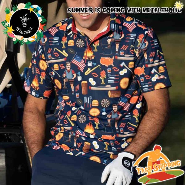 RSVLTS Summer Collections Ron Swanson’s Polo Of Greatness Polo Shirt