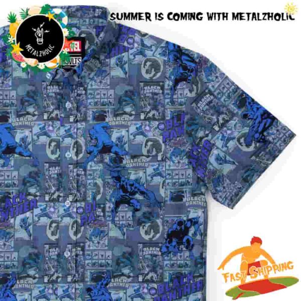 RSVLTS Summer Limited Black Panther Panther Power Hawaiian Shirt And Beach Short