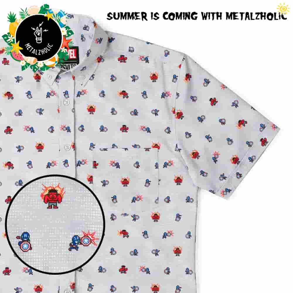 RSVLTS Summer Limited Captain America Red Fightin' Blue Hawaiian Shirt And Beach Short RSVLTS Summer Limited Captain America Red Fightin' Blue Hawaiian Shirt And Beach Short