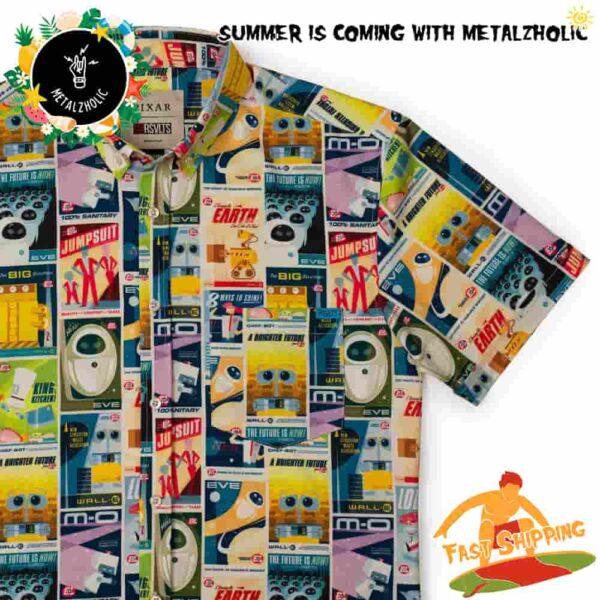 RSVLTS Summer Limited Disney And Pixar Wall-E Wall Of Fame Hawaiian Shirt And Beach Short