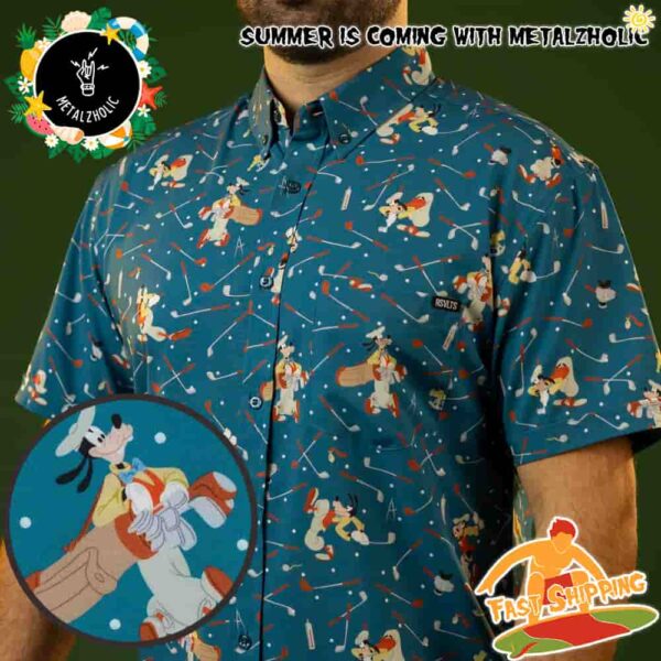 RSVLTS Summer Limited Disney Goofy Golf Hawaiian Shirt And Beach Short