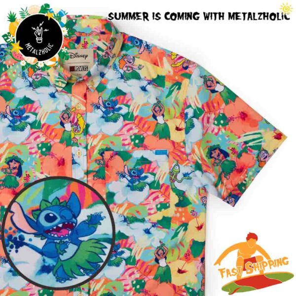 RSVLTS Summer Limited Disney Lilo And Stitch Let’s Dance Hawaiian Shirt And Beach Short