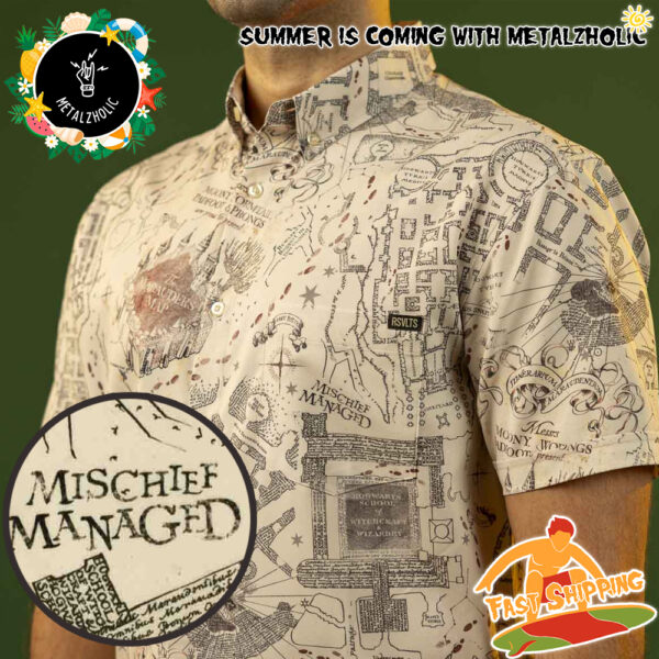 RSVLTS Summer Limited Harry Potter Mischief Managed Hawaiian Shirt And Beach Short