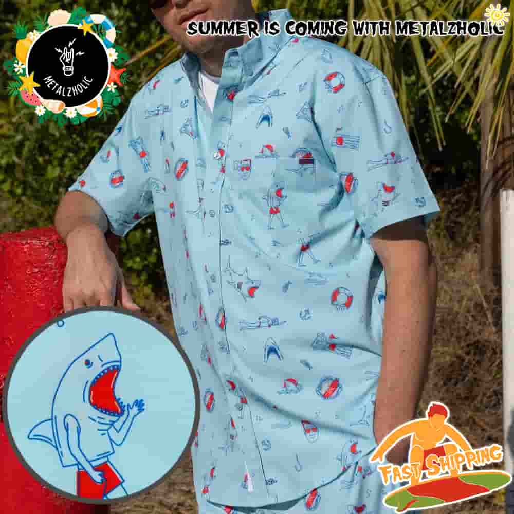 RSVLTS Summer Limited Jaws Amity Island Welcomes You Hawaiian Shirt And Beach Short RSVLTS Summer Limited Jaws Amity Island Welcomes You Hawaiian Shirt And Beach Short