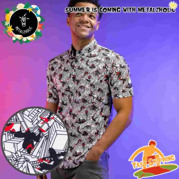 RSVLTS Summer Limited Miles Morales City Slinger Spider-Man Hawaiian Shirt And Beach Short