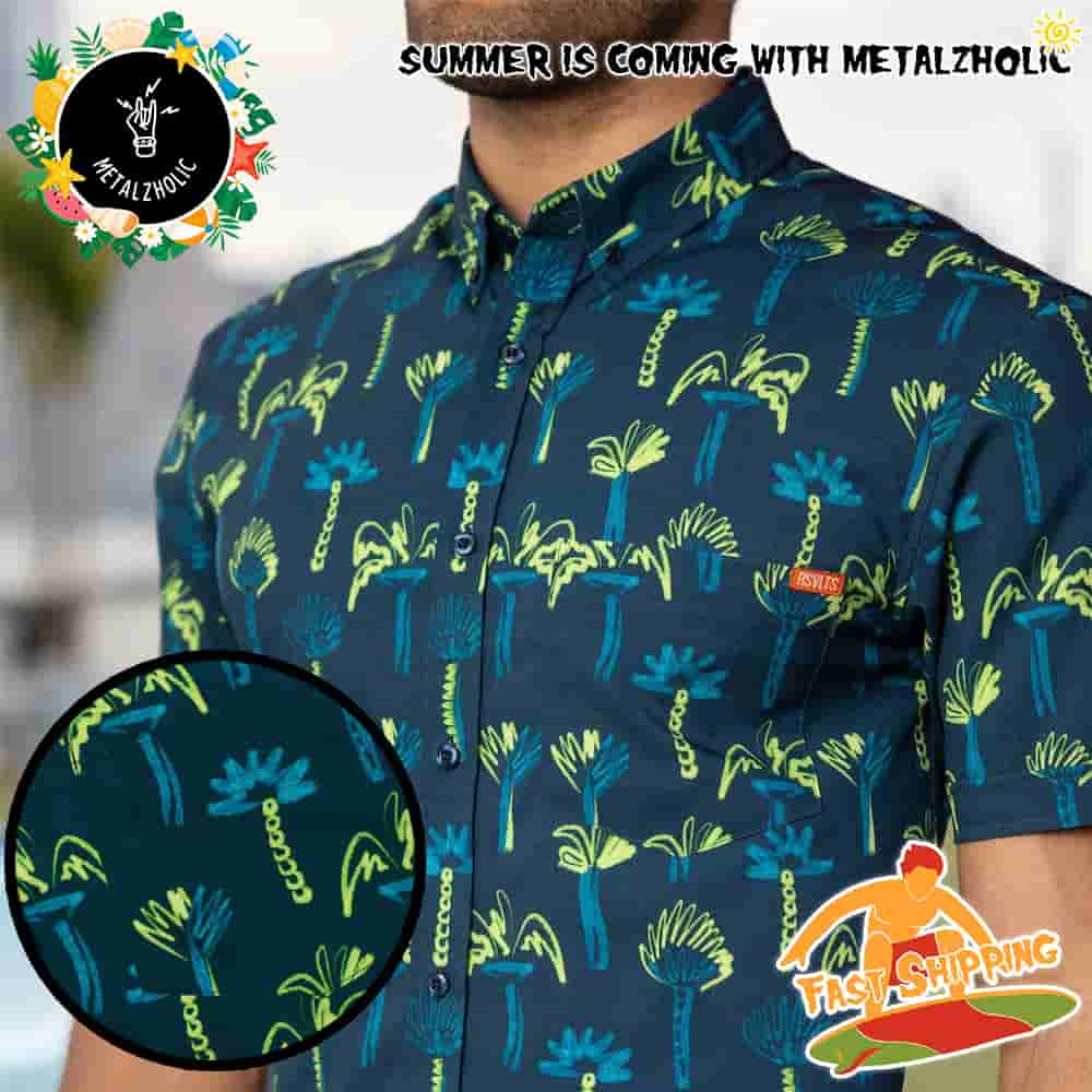 RSVLTS Summer Limited Neon Palmies Hawaiian Shirt RSVLTS Summer Limited Neon Palmies Hawaiian Shirt