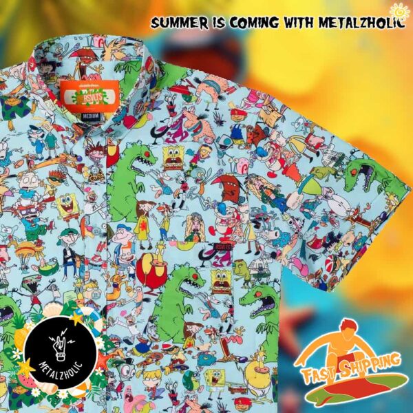 RSVLTS Summer Limited Nickelodeon 90s Mashup Hawaiian Shirt And Beach Short