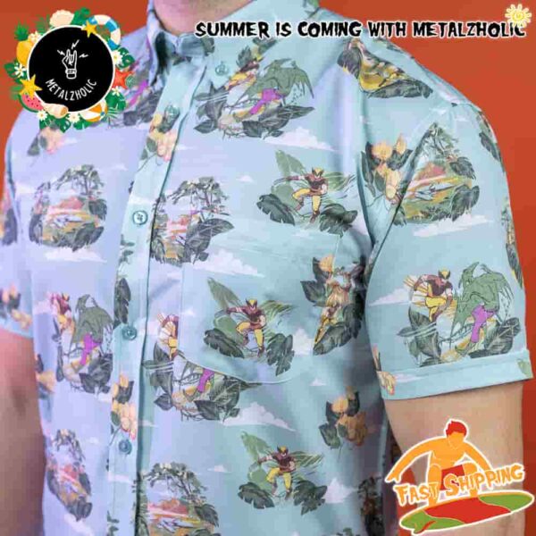 RSVLTS Summer Limited X-Men Savage Land Hawaiian Shirt And Beach Short