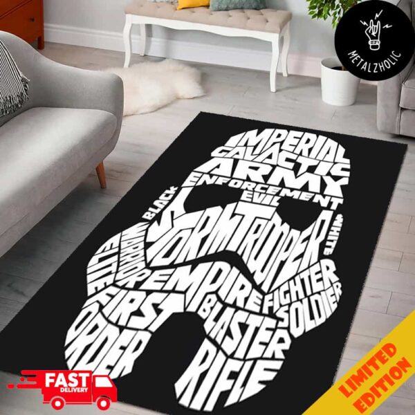 Star Wars Stormtrooper Helmet Typography Home Decor Rug Carpet