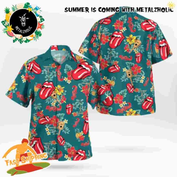 The Rolling Stones Island Groove Floral Summer Tropical Pattern Hawaiian Shirt And Beach Short