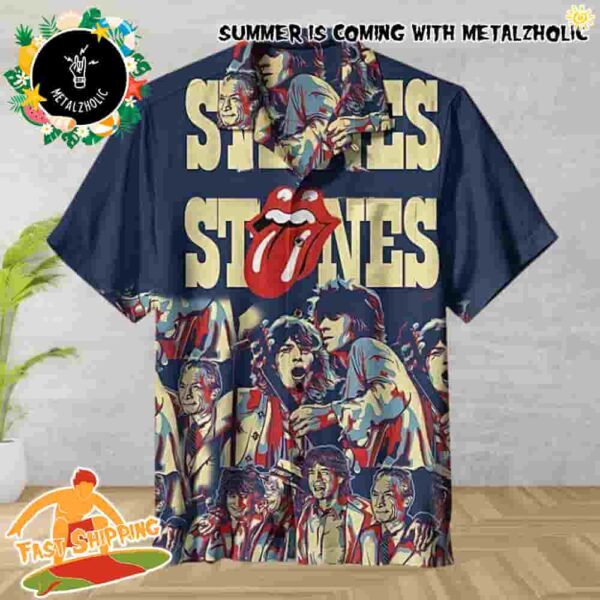 The Rolling Stones Retro Vibes Summer Hawaiian Shirt And Beach Short