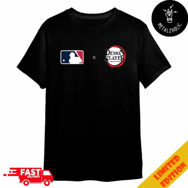 MLB x Demon Slayer Kimetsu No Yaiba 2025 Collaboration Logo Merchandise T-Shirt