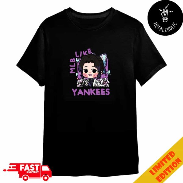 MLB x Demon Slayer Kimetsu no Yaiba Anime Shinobu Kochou New York Yankees Merchandise T-Shirt