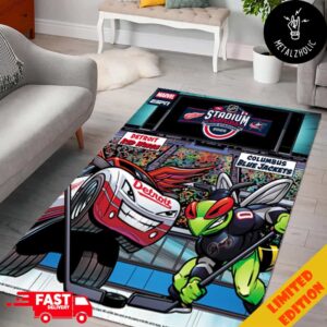 Marvel Studios x ESPN NHL The Stadium Series Ohio Stadium 2025 Detroit Red Wings vs Columbus Blue Jackets Artwork Home Decor Rug Carpet