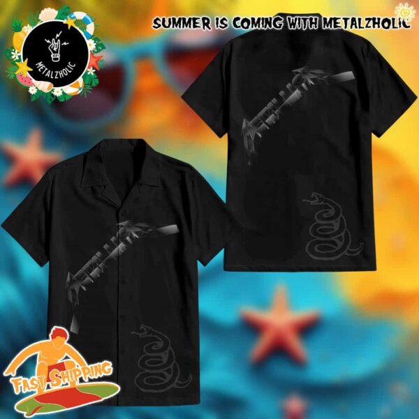 Metallica Black Album Snake Logo Summer Collections Hawaiian Shirt And Beach Short Best Vacation Gift