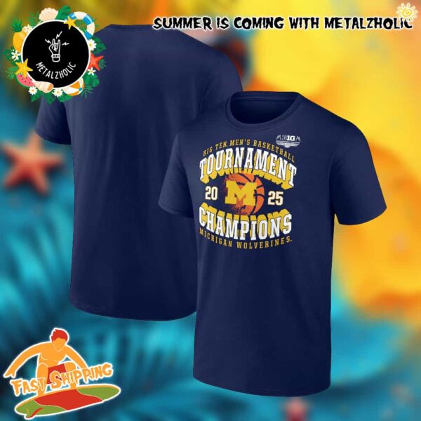 Michigan Wolverines 2025 Big Ten Men’s Basketball Conference Tournament Champions T-Shirt