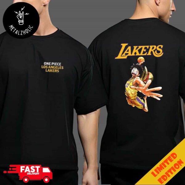 One Piece x Los Angeles Lakers Game Night Collaboration For Lakers vs Clippers Game On February 28th 2025 Luffy Tee Version Limited T-Shirt