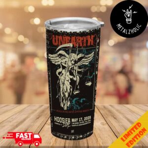 Unearth Official at Hoosier Dome Indianapolis May 17 2025 Headlining Dates Spring Poster Tour Tumbler-Mug-Cup With Straw