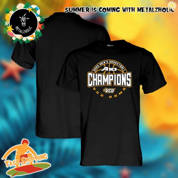 VCU Rams 2025 Atlantic 10 Men’s Basketball Conference Tournament Champions T-Shirt