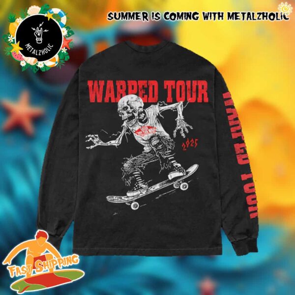 Vans Warped Tour 2025 30 Years Anniversary Skate Skull Merchandise Long Sleeve Tee