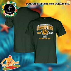 William And Mary Tribe Blue 2025 CAA Wonen’s Basketball Conference Tournament Champions T-Shirt